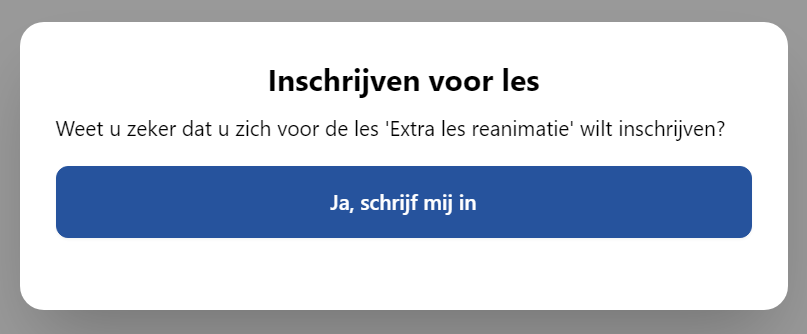 Inschrijven bevestiging
