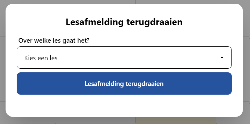 Lesafmelding menu